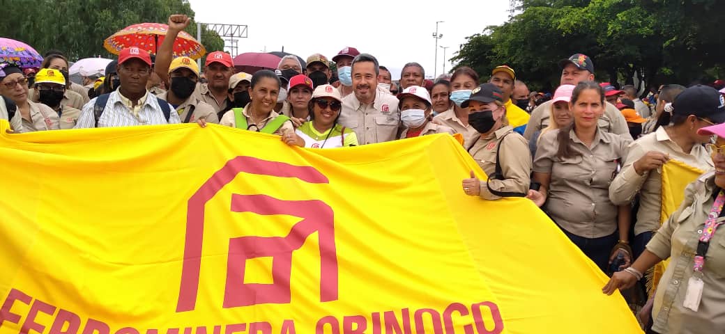 Ferromineros marcharon en apoyo al presidente obrero Nicolás Maduro