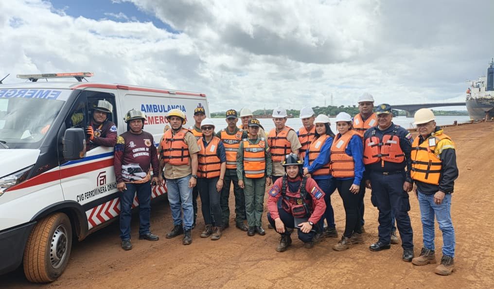 FERROMINERA ORINOCO EJECUTA CON ÉXITO  SIMULACRO DE RESCATE EN SU MUELLE PRINCIPAL